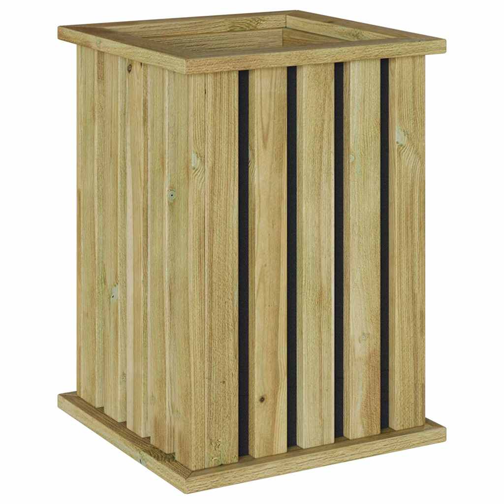 Növényágyak dobozok barna 33 x 33 x 45 cm impregnált fenyőfa