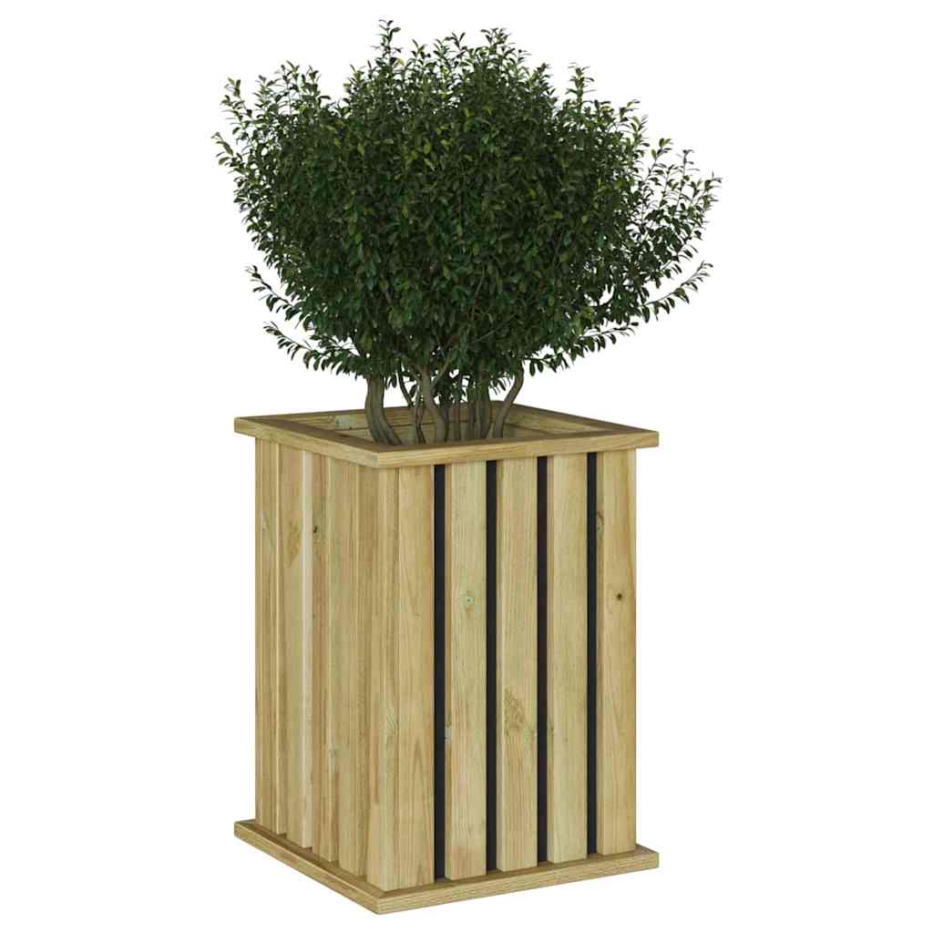 Növényágyak dobozok barna 33 x 33 x 45 cm impregnált fenyőfa