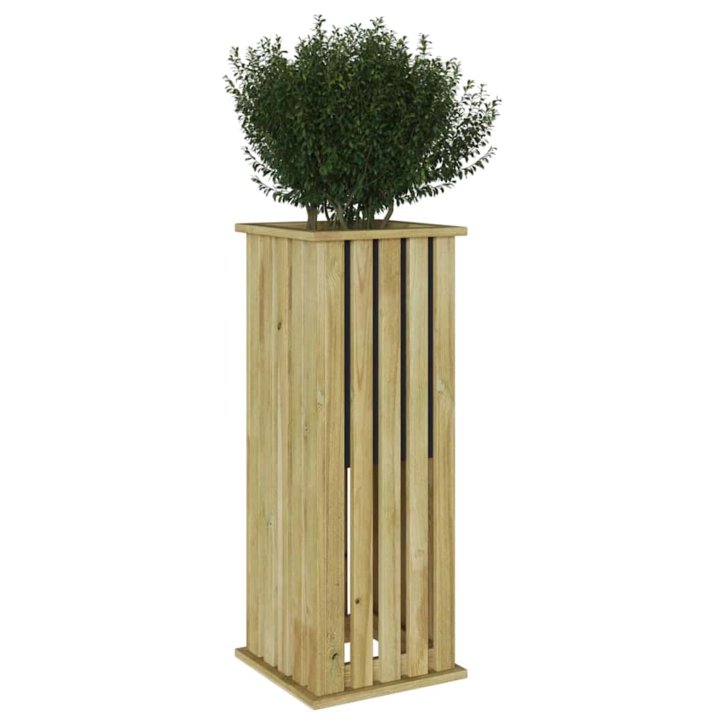 Növényágyak dobozok barna 33 x 33 x 85 cm impregnált fenyőfa