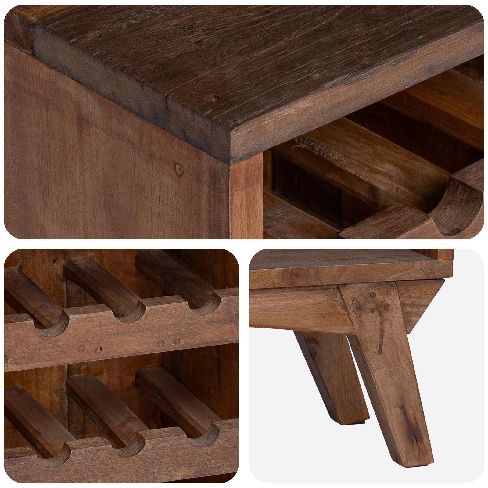 Állvány barna 60 x 30 x 90 cm szilárd újrahasznosított fa