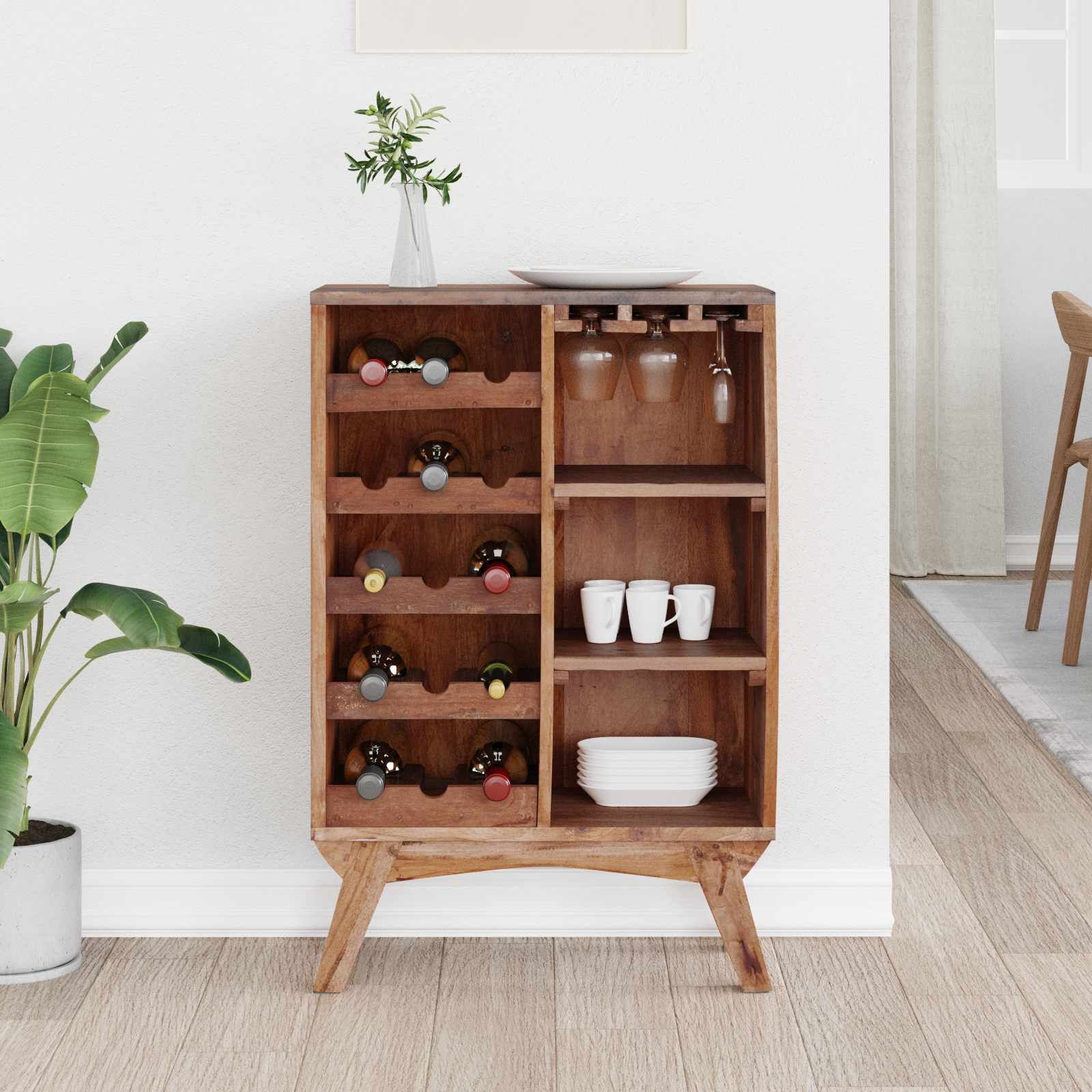 Állvány barna 60 x 30 x 90 cm szilárd újrahasznosított fa