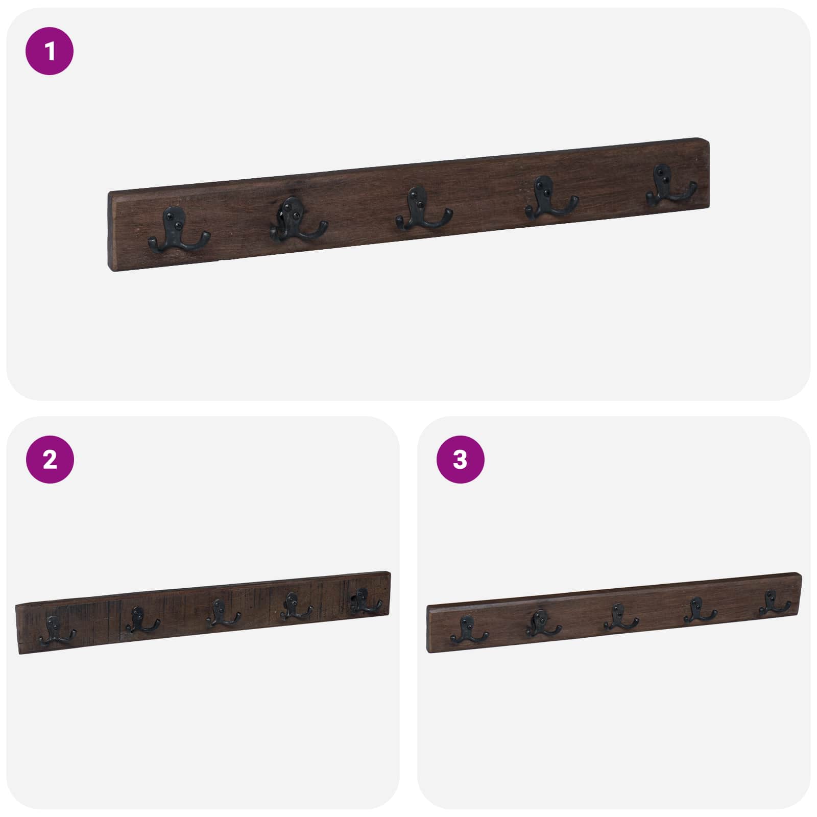 Fogas barna 60 x 7 x 8 cm szilárd újrahasznosított fa