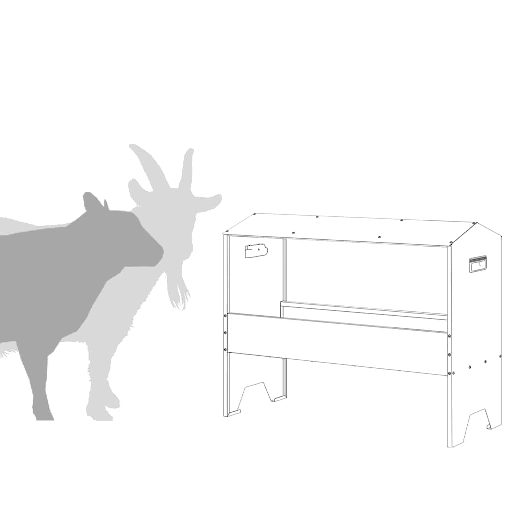 Állattenyésztési takarmányzó fekete 79 x 35 x 62 cm