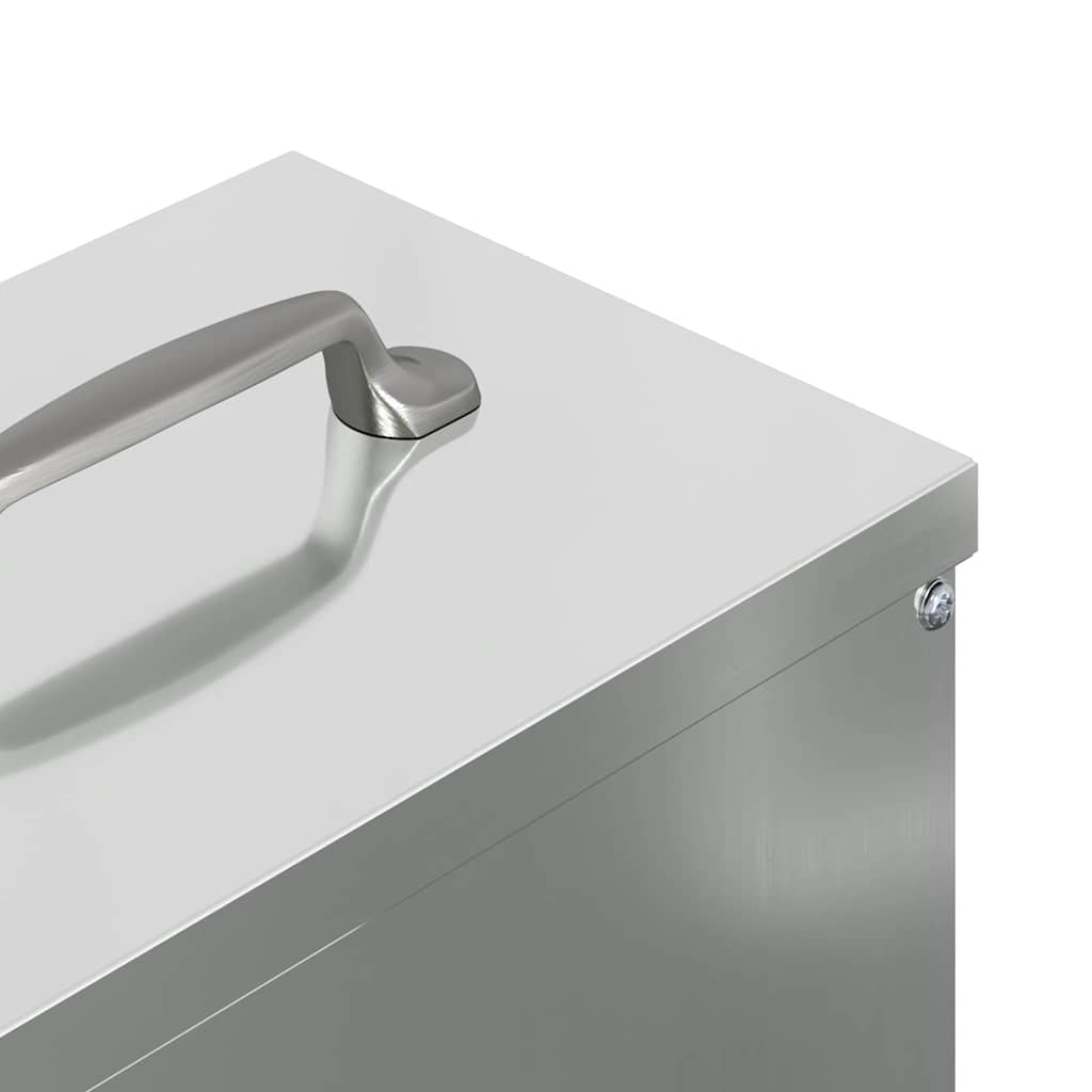 Csirke etető ezüst 20 x 25 x 35 cm horganyzott acél