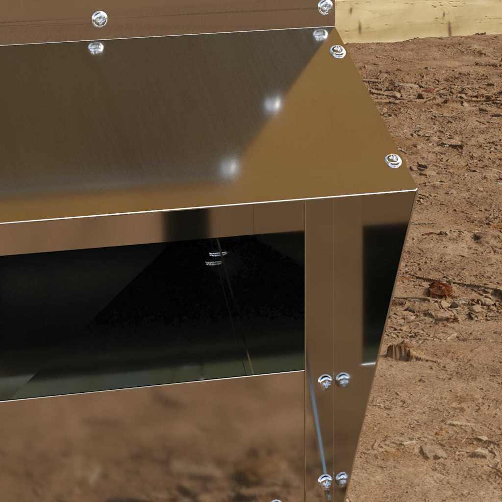 Csirke etető ezüst 20 x 25 x 35 cm horganyzott acél