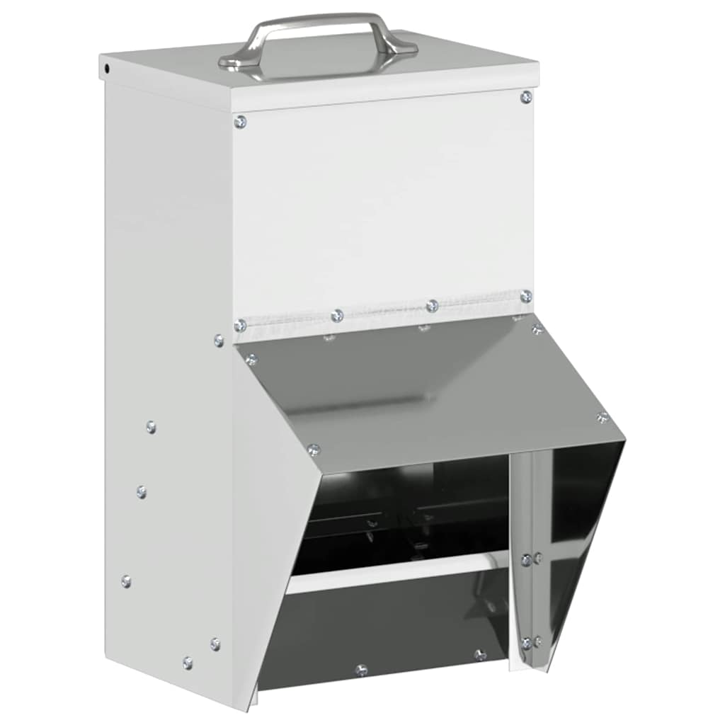 Csirke etető ezüst 20 x 25 x 35 cm horganyzott acél