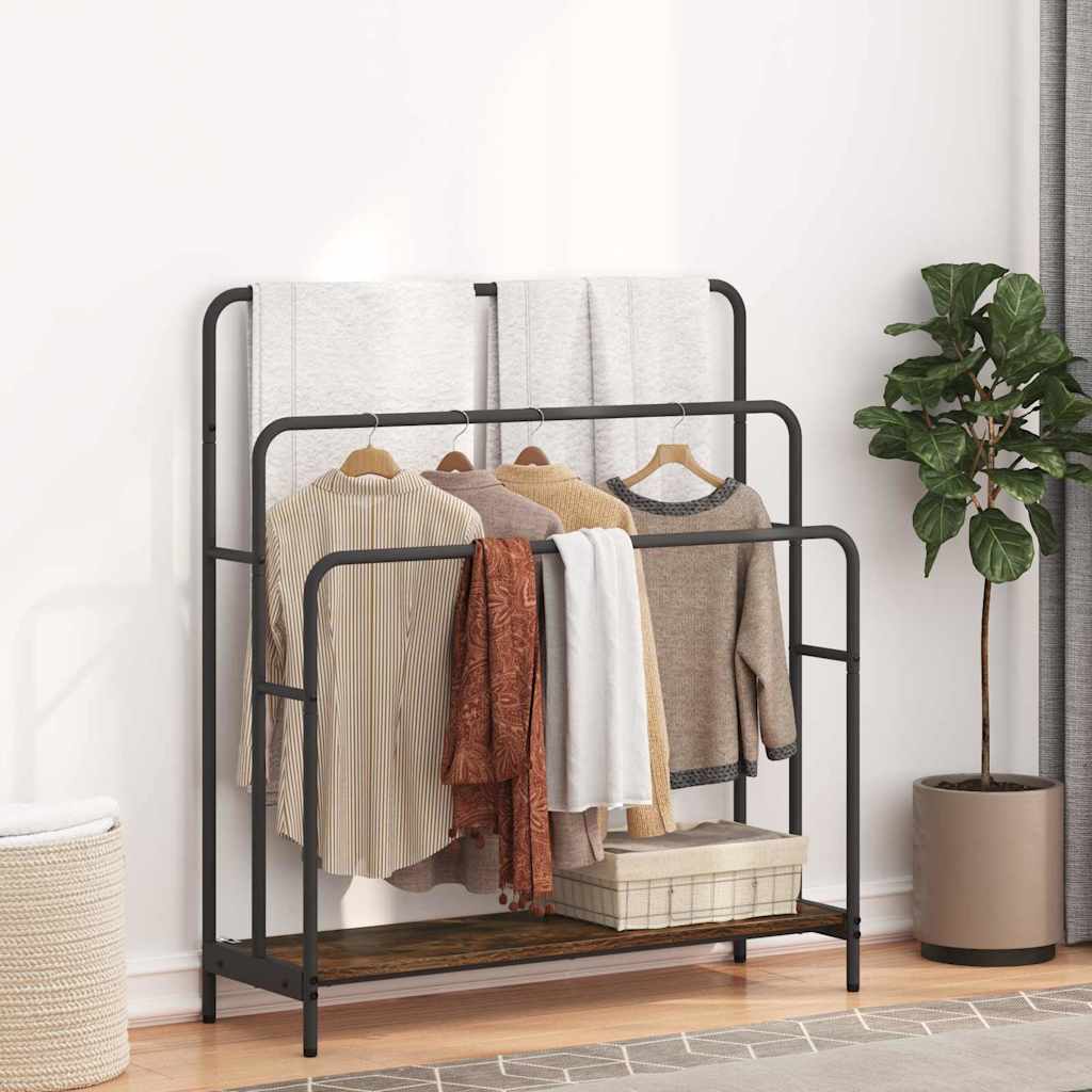 Ruhaszárító polcokkal füstölt tölgy 90 x 30 x 100.5 cm faanyag Ruhaszárító polcokkal füstölt tölgy 90 x 30 x 100.5 cm faanyag