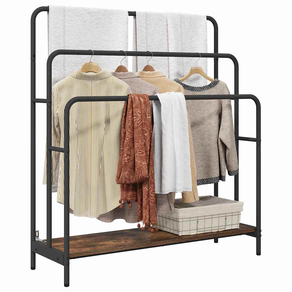 Ruhaszárító polcokkal füstölt tölgy 90 x 30 x 100.5 cm faanyag Ruhaszárító polcokkal füstölt tölgy 90 x 30 x 100.5 cm faanyag