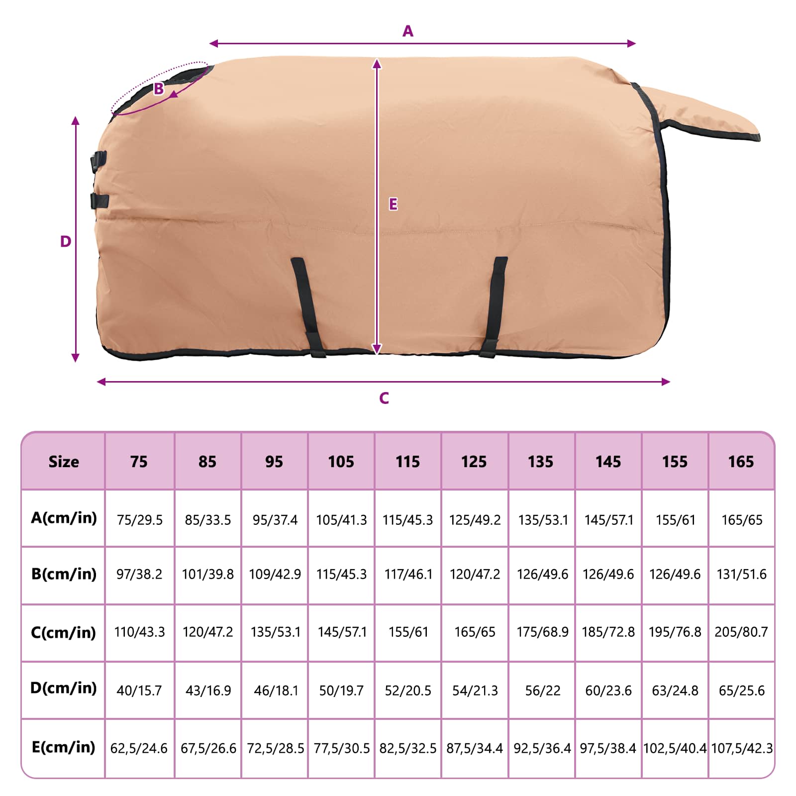 Ló takaró cappuccino 125 cm poliészter