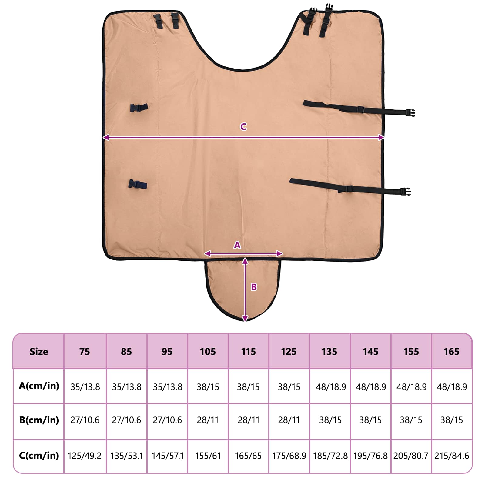 Ló takaró cappuccino 135 cm poliészter