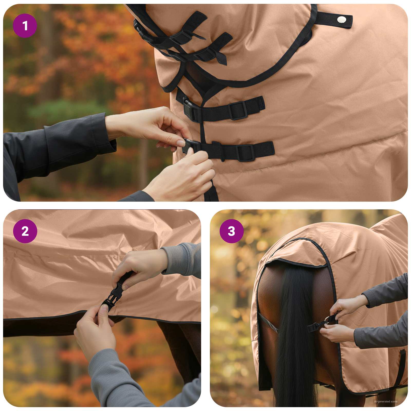 Ló takaró cappuccino 105 cm poliészter