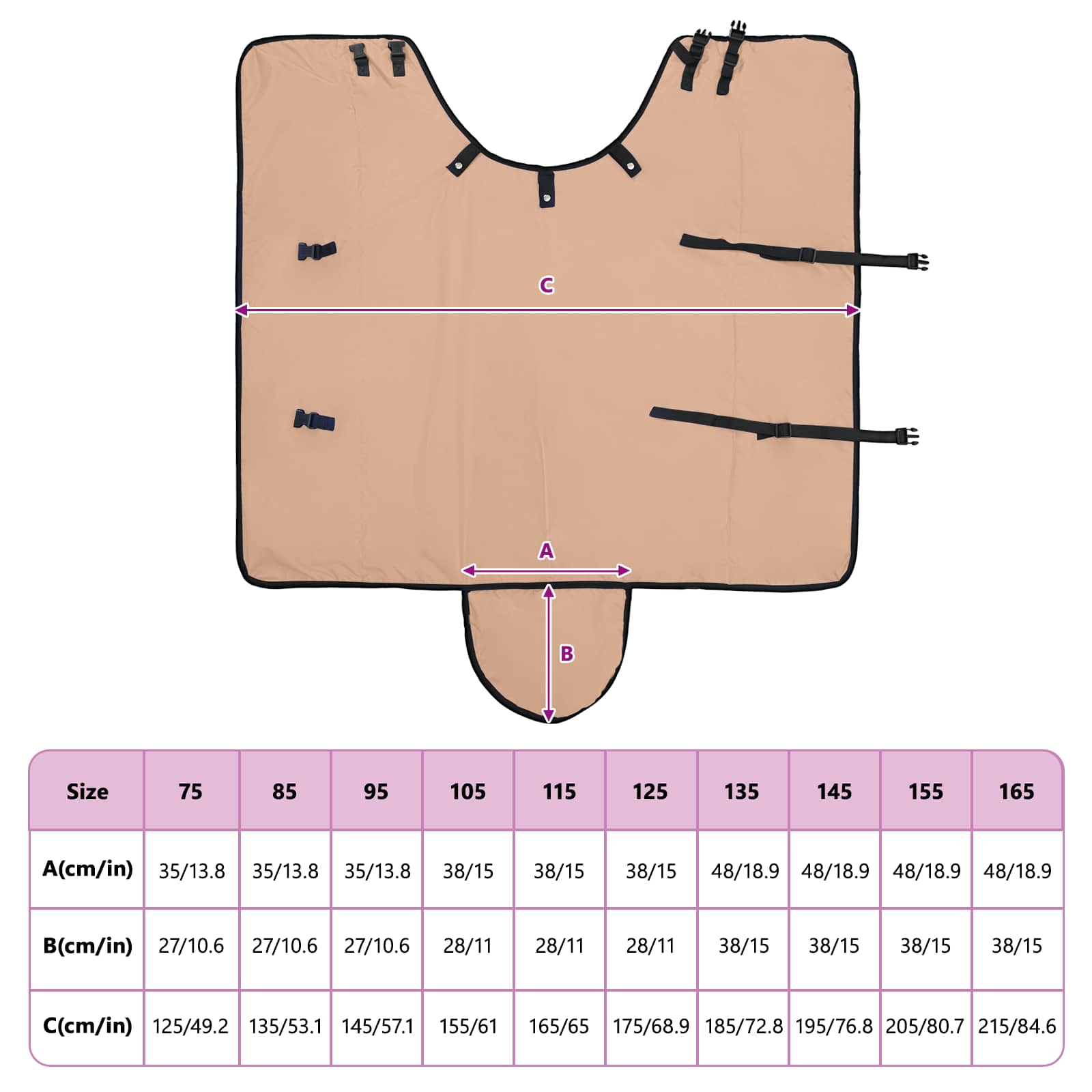 Ló takaró cappuccino 115 cm poliészter