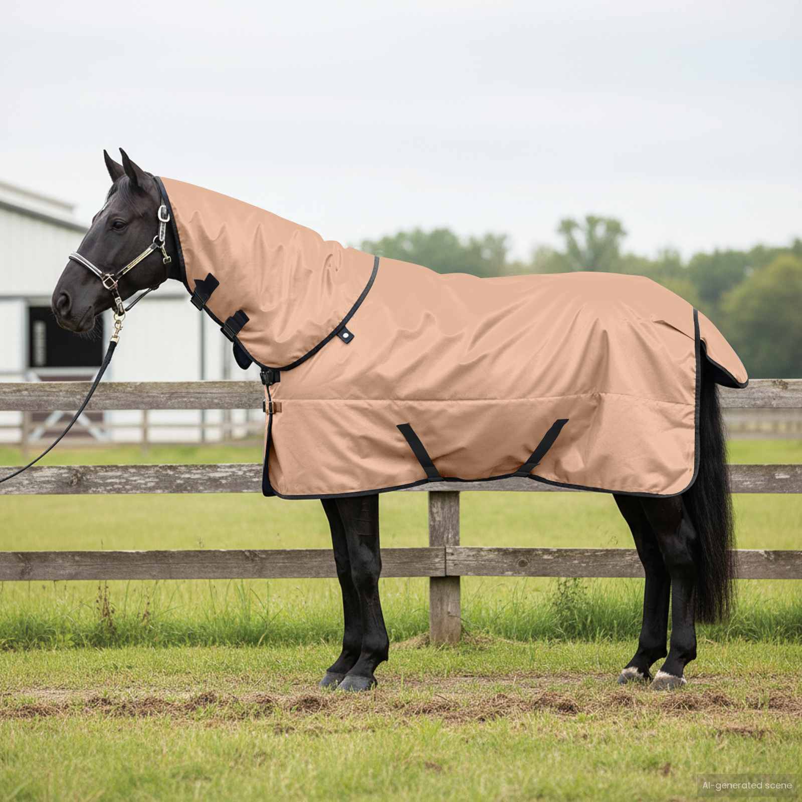 Ló takaró cappuccino 155 cm poliészter