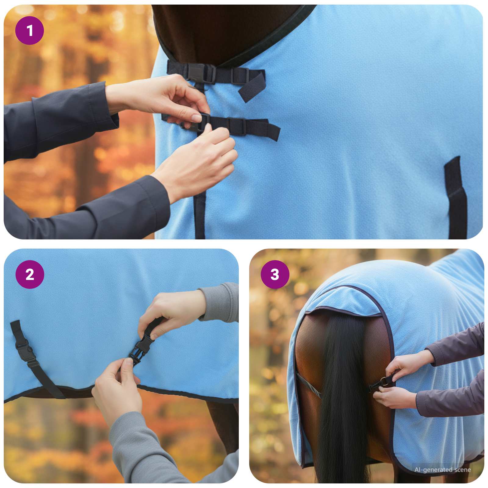 Ló takaró teljes aqua 115 cm poliészter