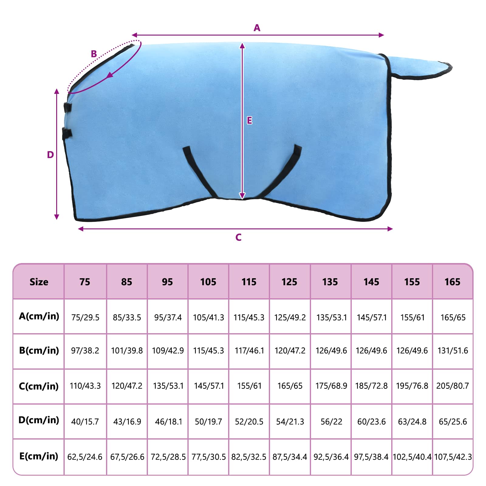 Ló takaró teljes aqua 115 cm poliészter