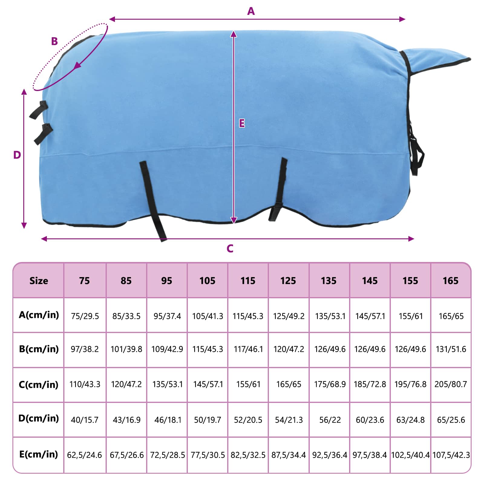 Ló takaró teljes aqua 125 cm poliészter