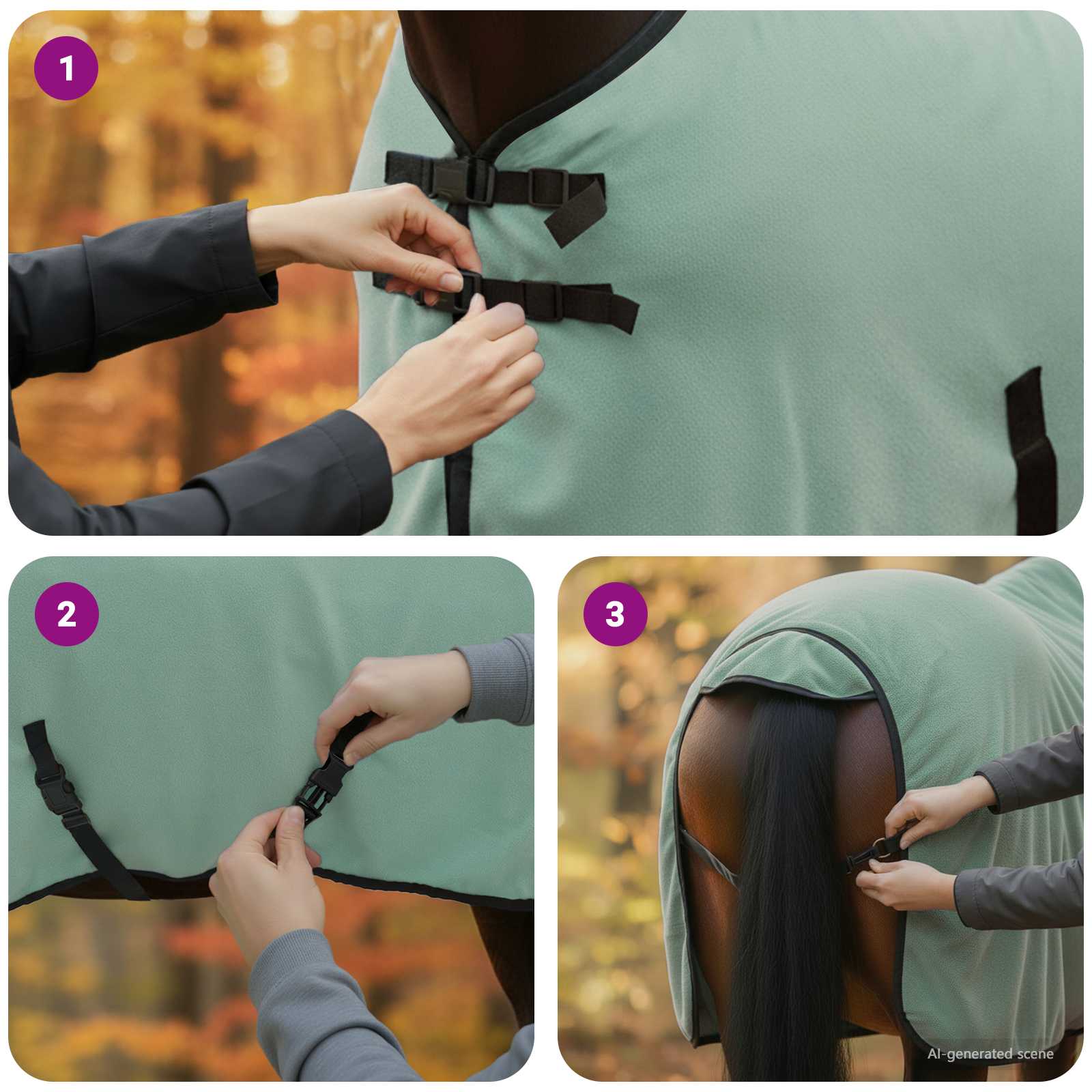 Ló takaró különleges zöld 115 cm poliészter
