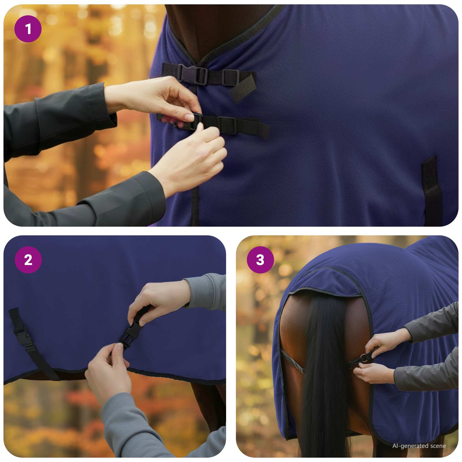 Ló takaró sötétkék 75 cm poliészter