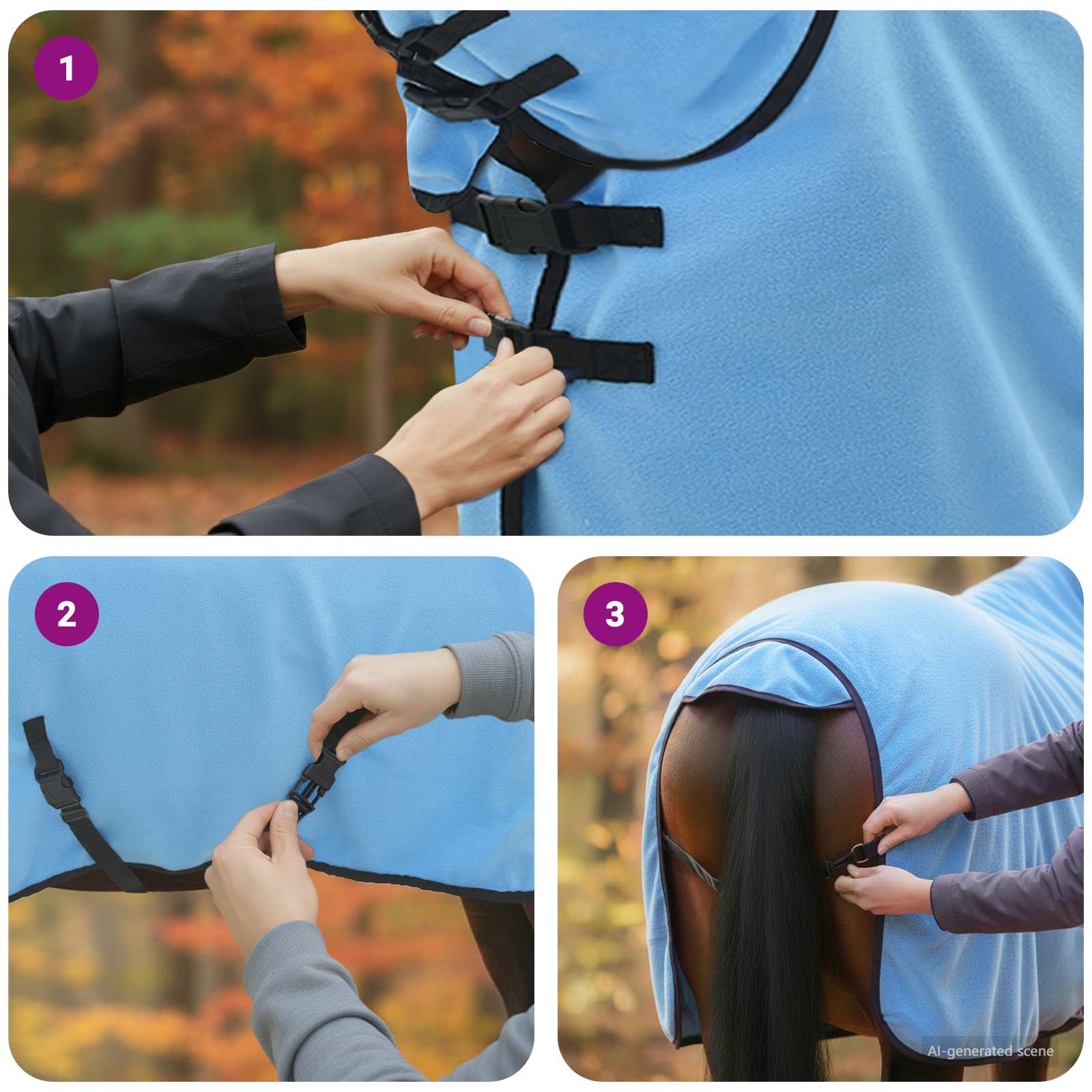 Ló takaró teljes aqua 115 cm poliészter