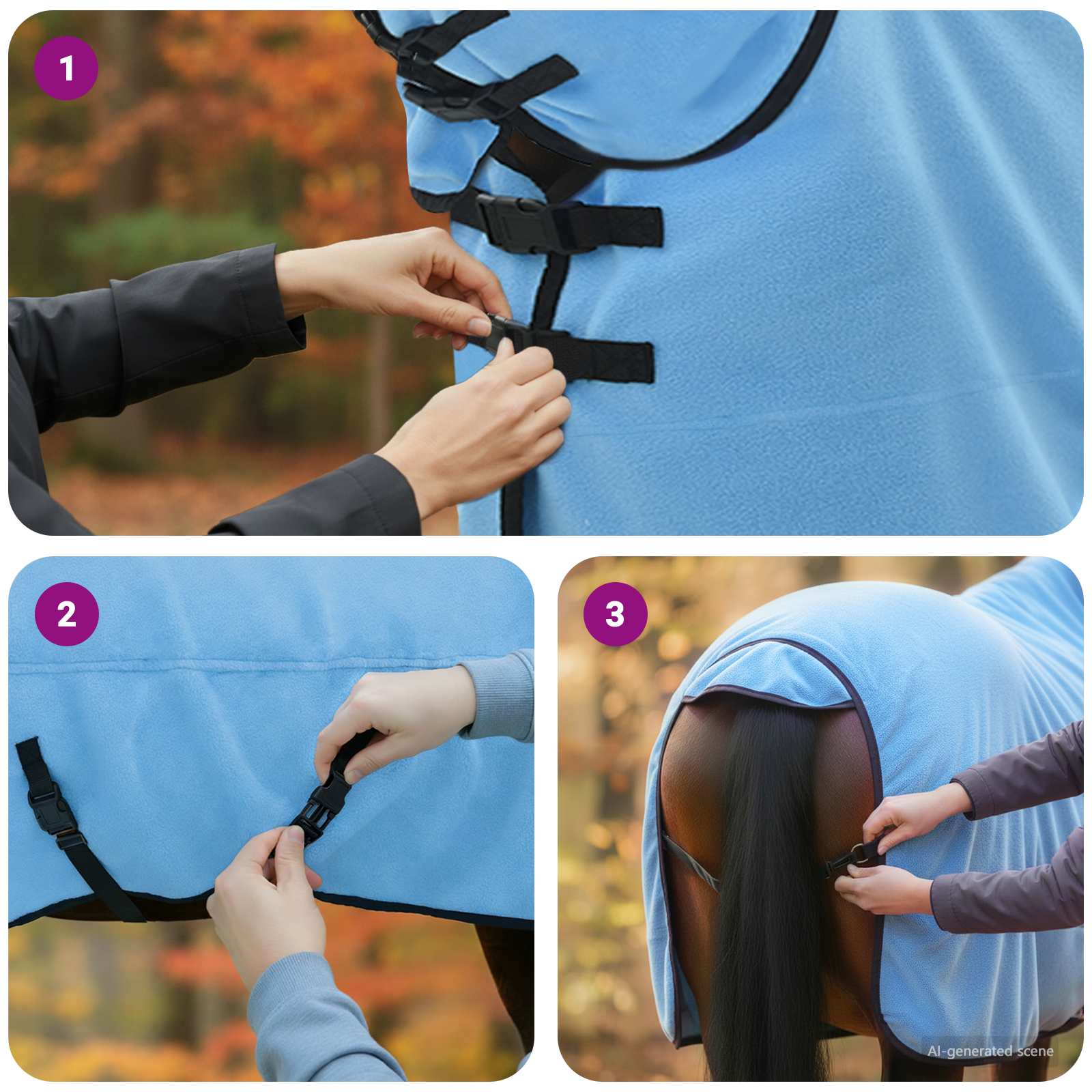 Ló takaró teljes aqua 135 cm poliészter