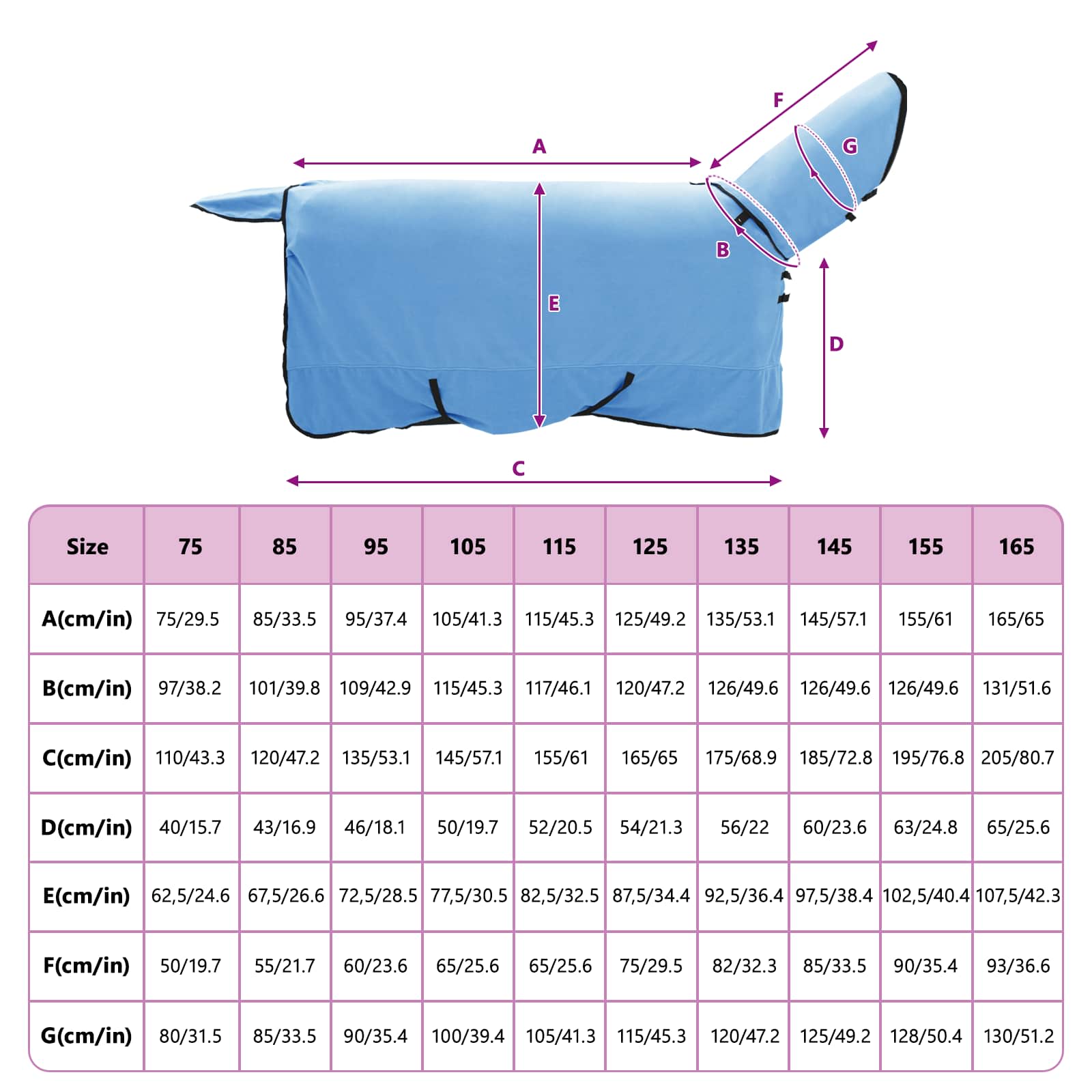 Ló takaró teljes aqua 135 cm poliészter