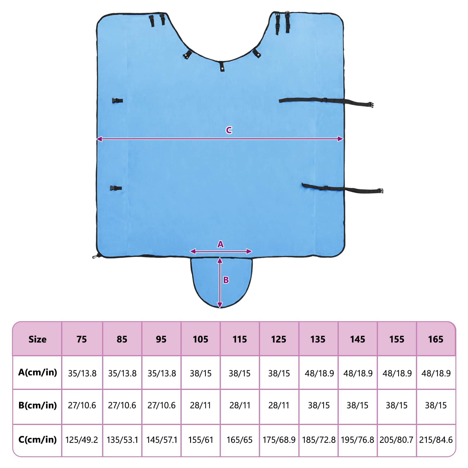 Ló takaró teljes aqua 135 cm poliészter