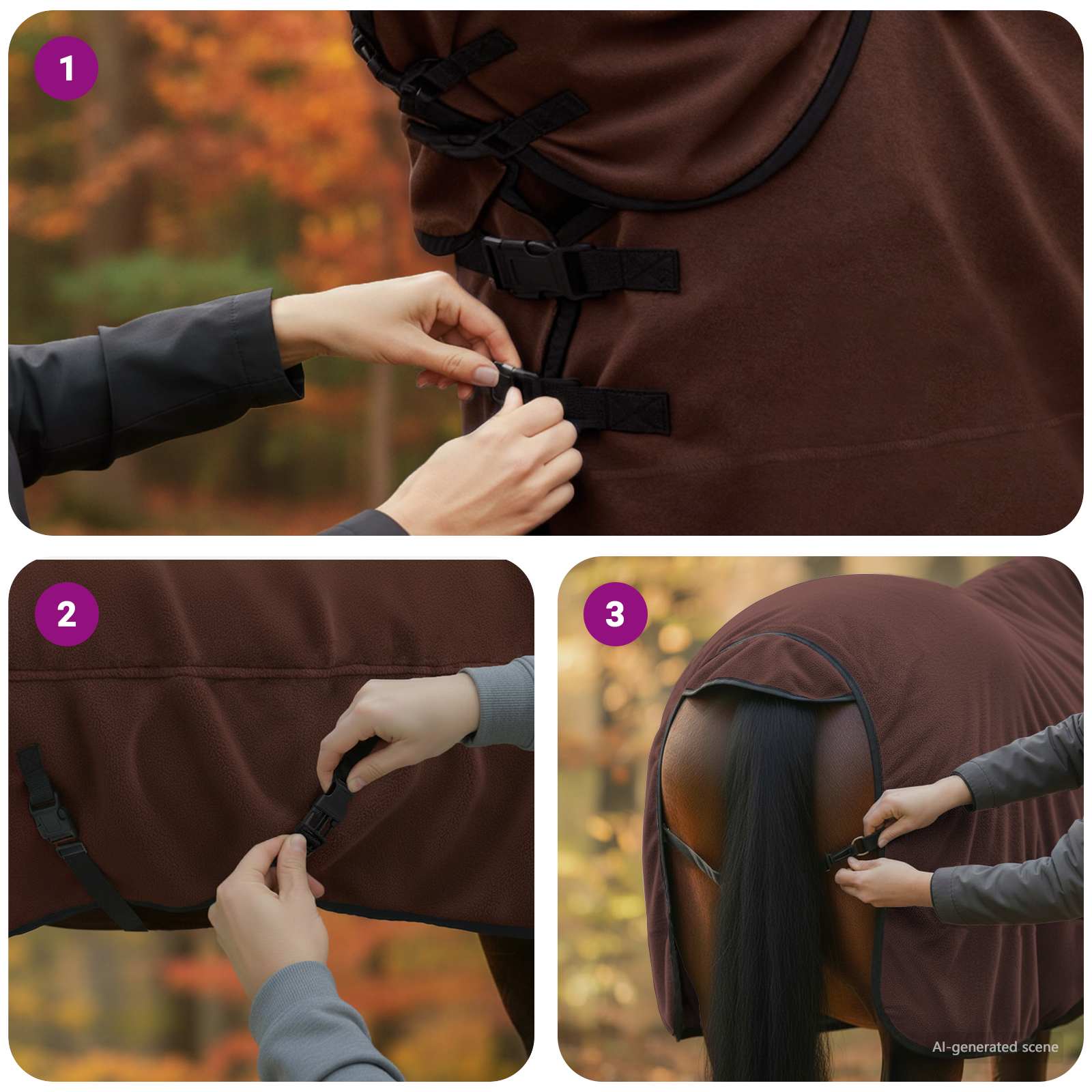 Ló takaró teljes sötét barna 125 cm poliészter
