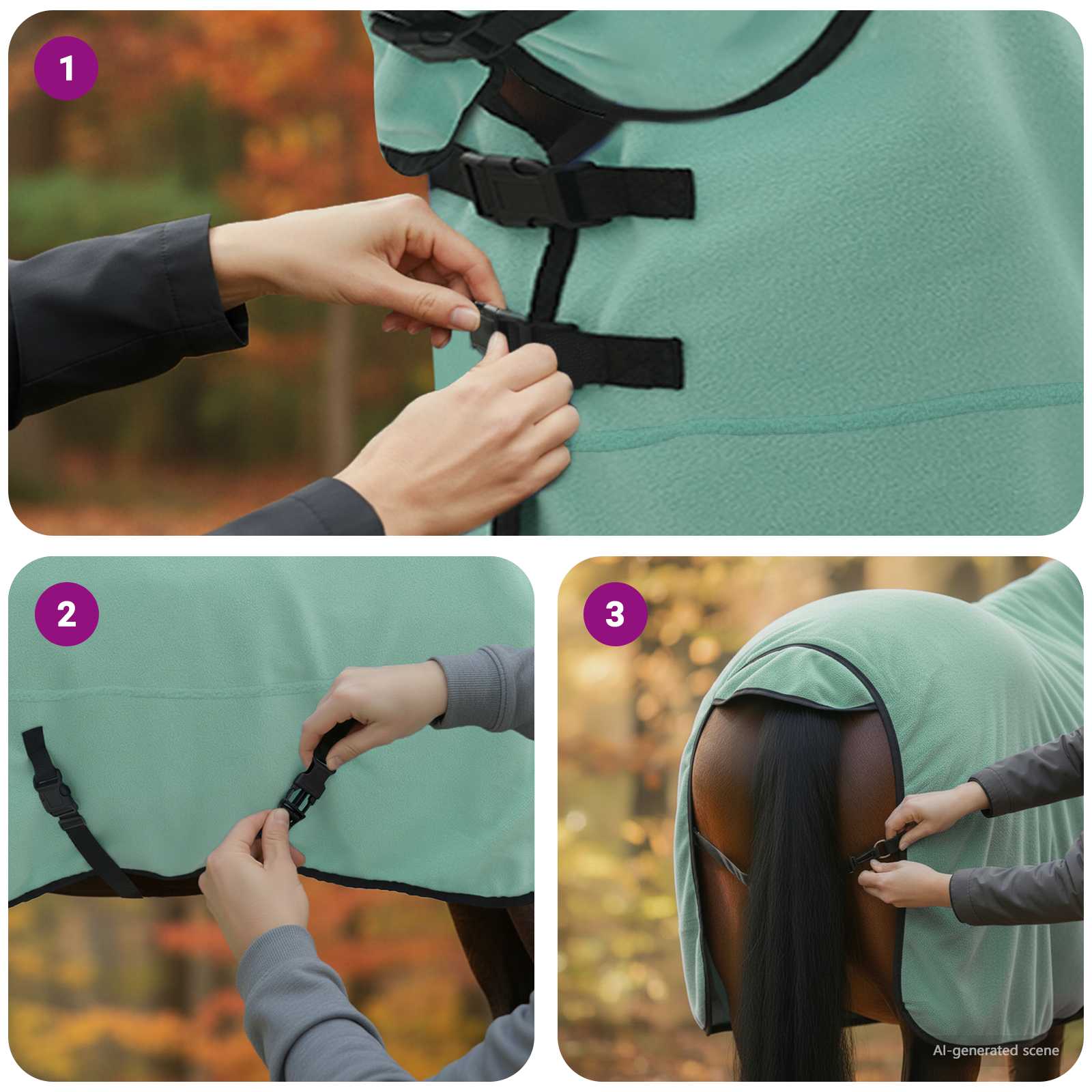 Ló takaró különleges zöld 125 cm poliészter