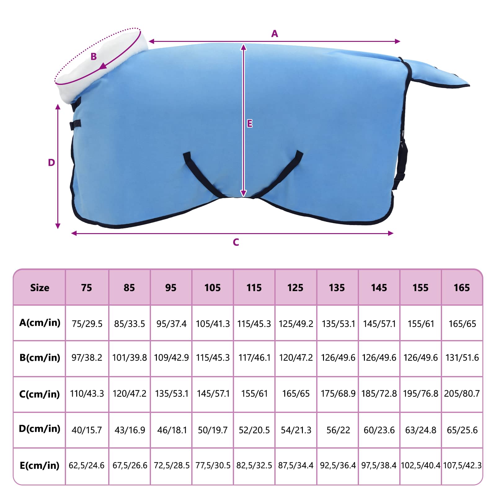 Ló takaró teljes aqua 75 cm polár fleece