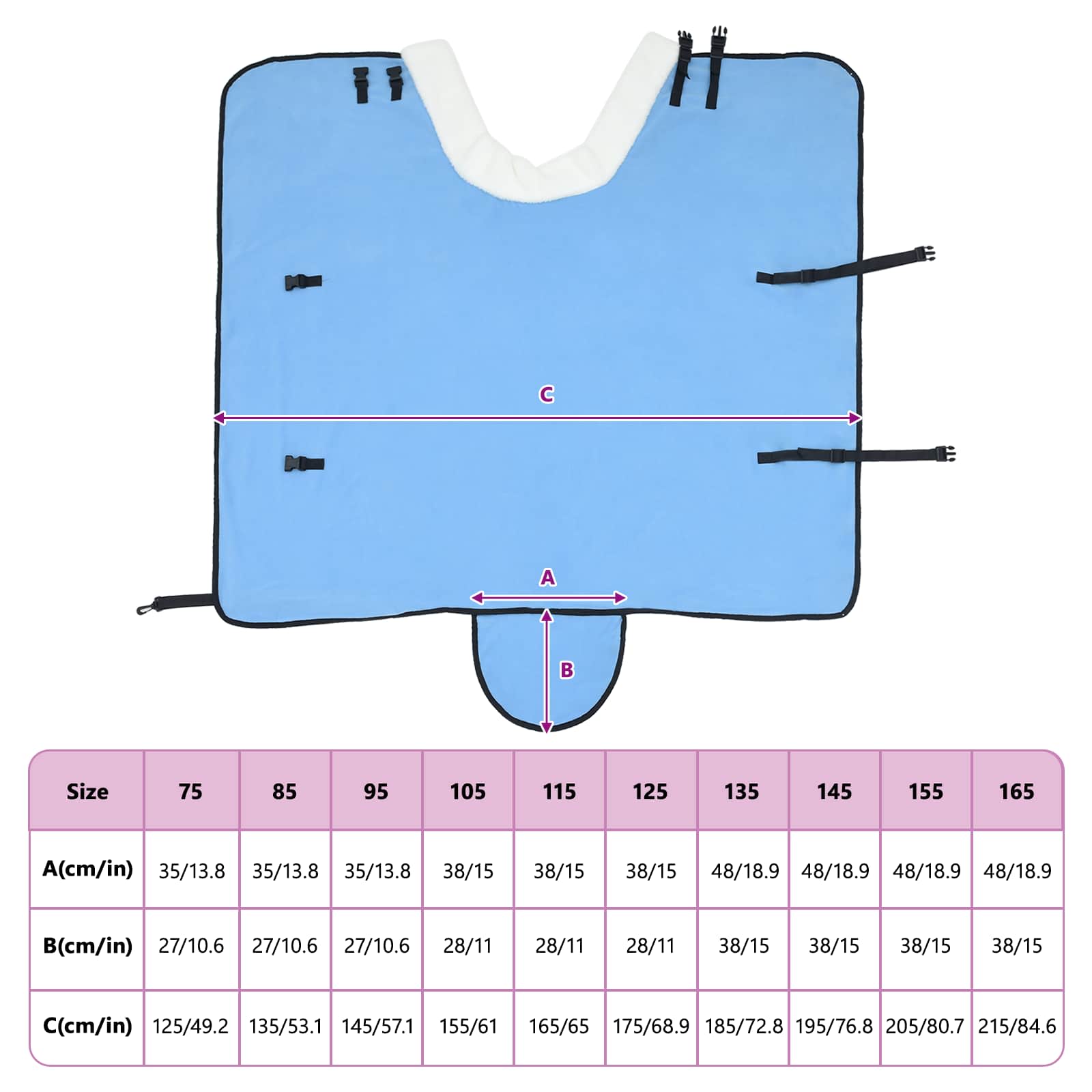 Ló takaró teljes aqua 115 cm polár fleece