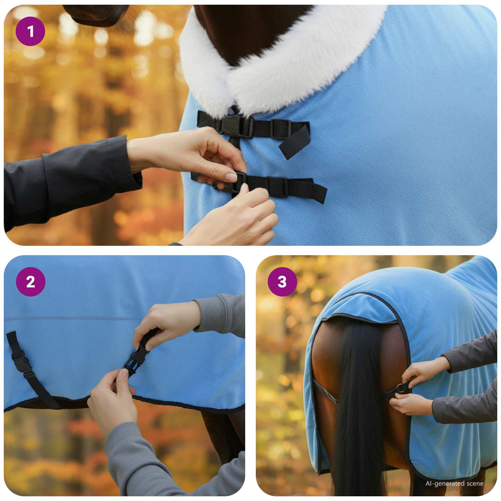 Ló takaró teljes aqua 145 cm polár fleece