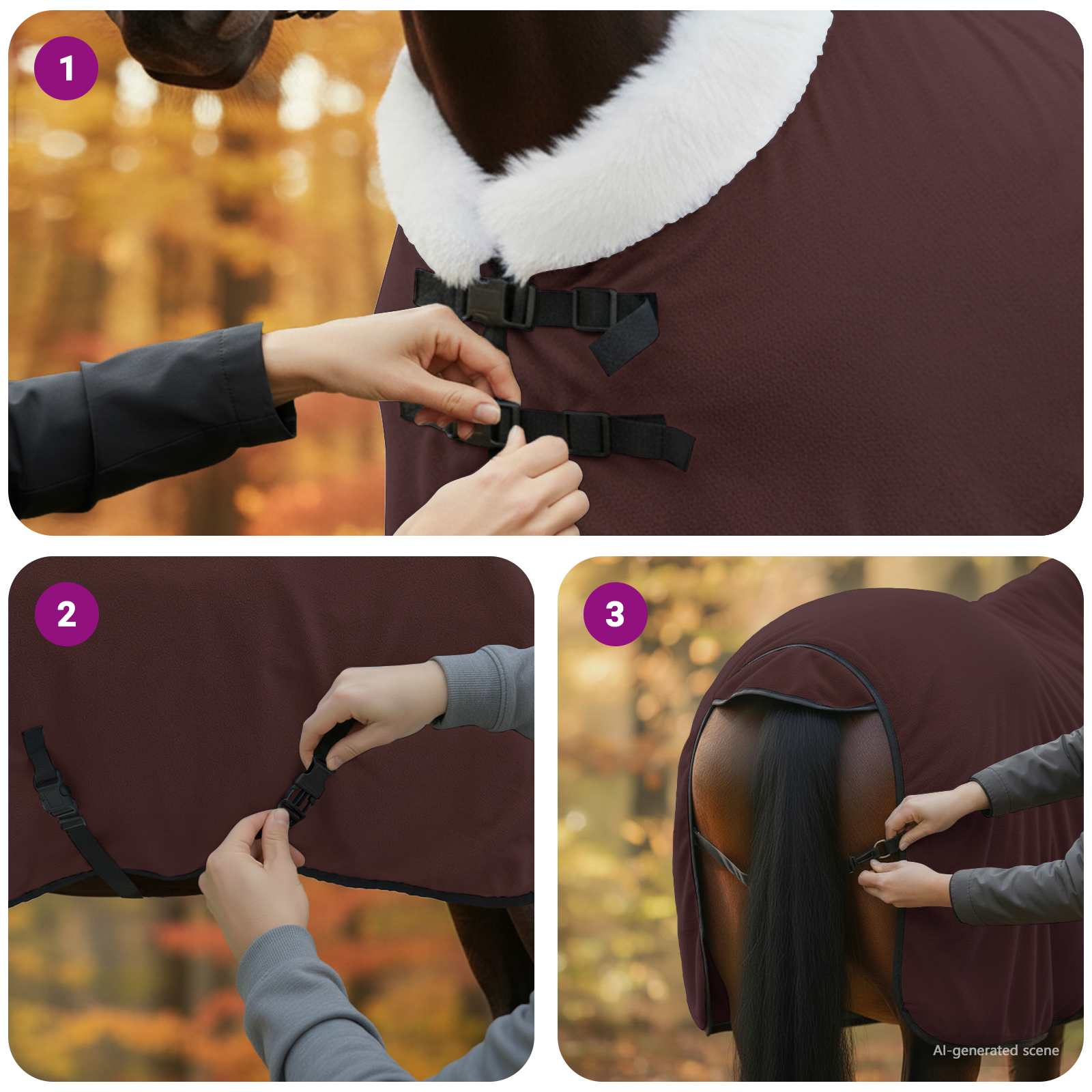 Ló takaró teljes sötét barna 105 cm polár fleece