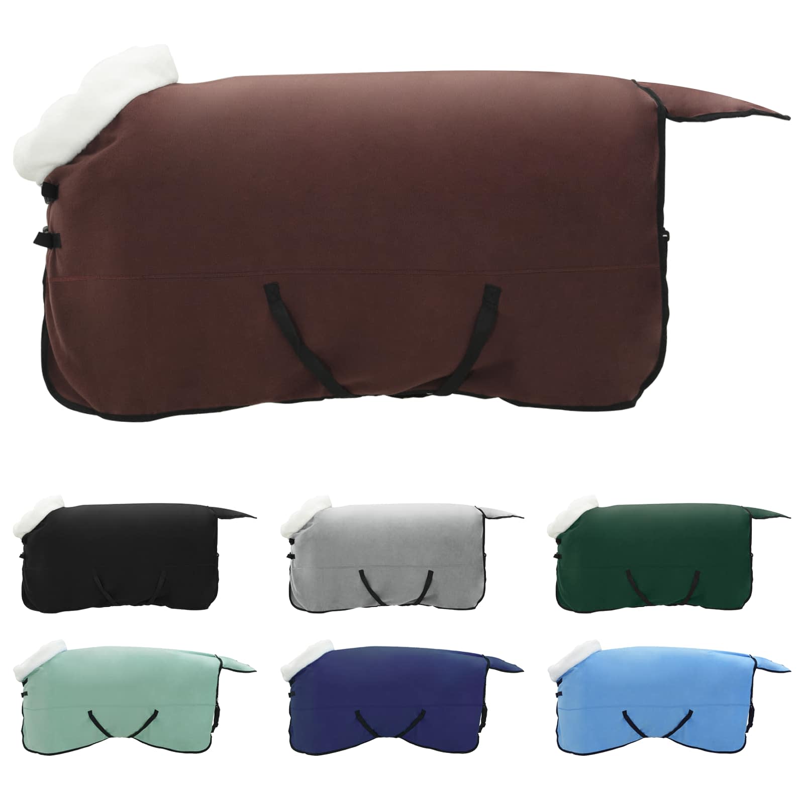 Ló takaró teljes sötét barna 165 cm polár fleece