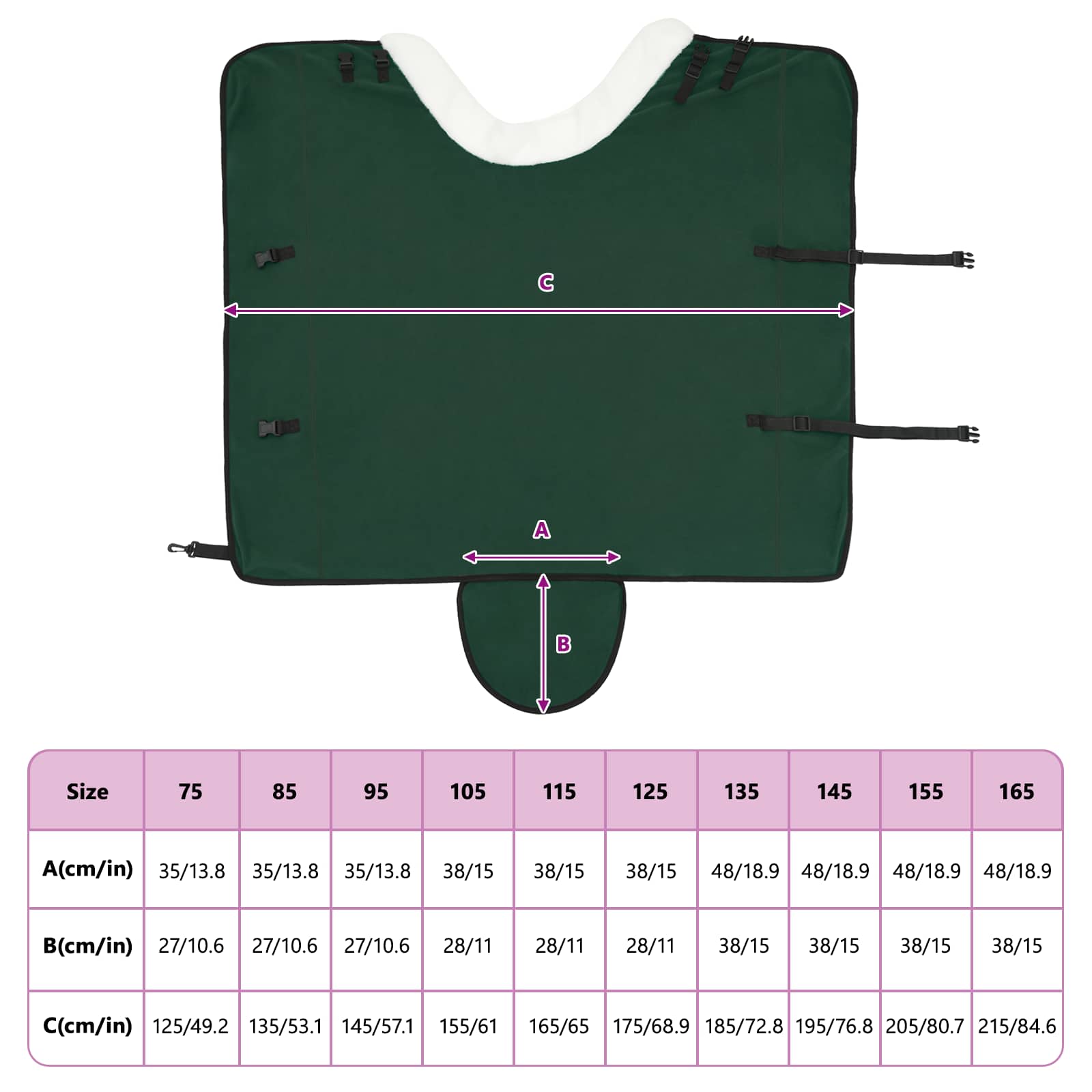 Ló takaró teljes sötét zöld 145 cm polár fleece