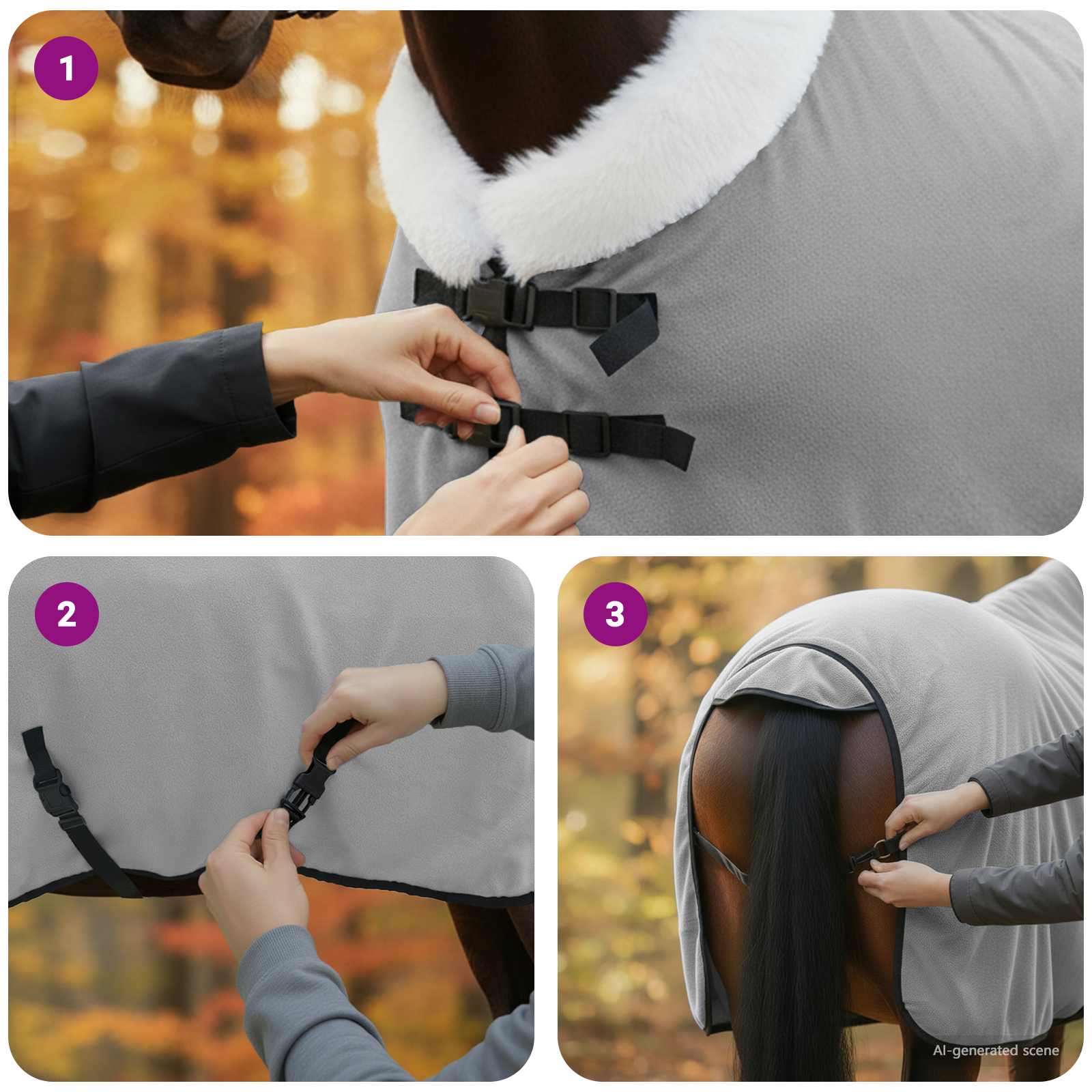 Ló takaró teljes világosszürke 75 cm polár fleece