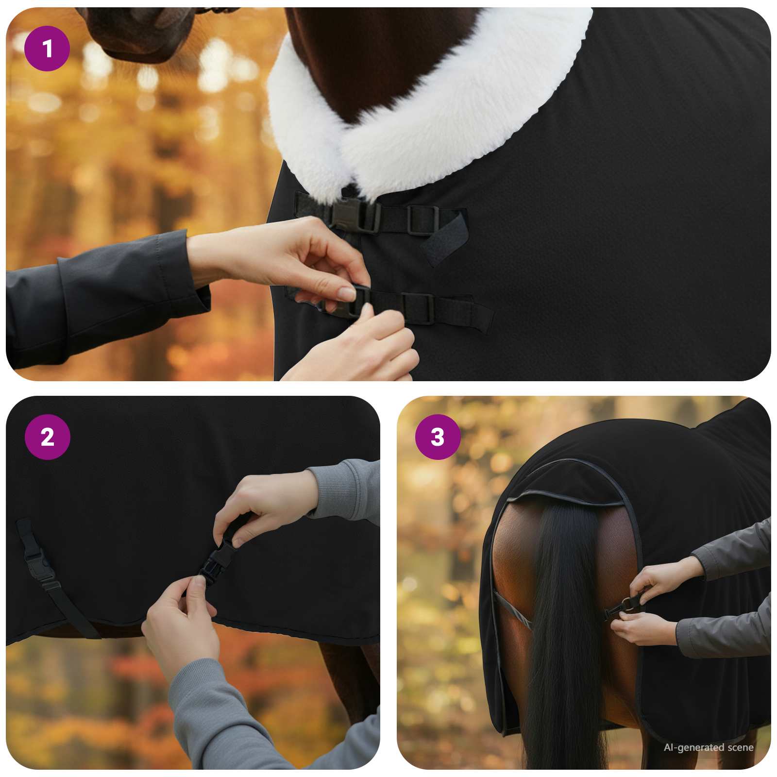 Ló takaró fekete 95 cm polár fleece