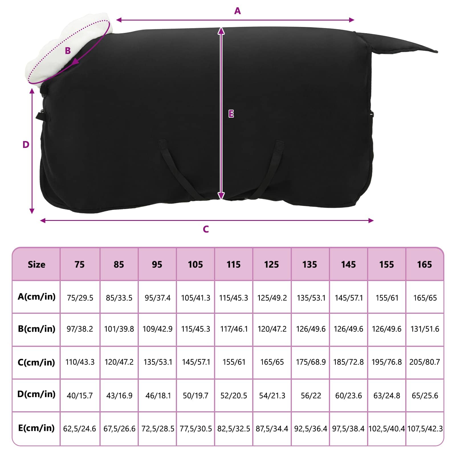 Ló takaró fekete 95 cm polár fleece