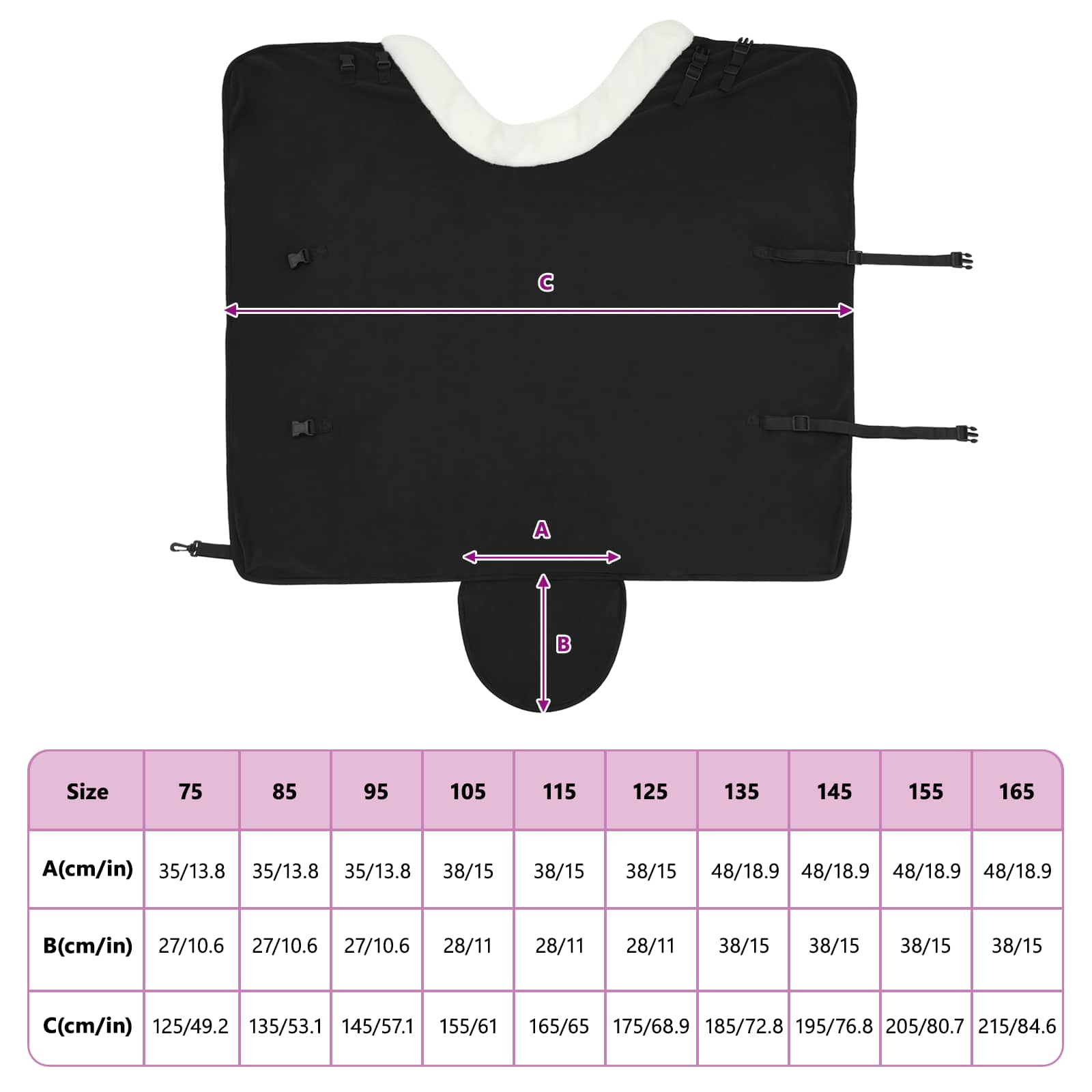Ló takaró fekete 95 cm polár fleece