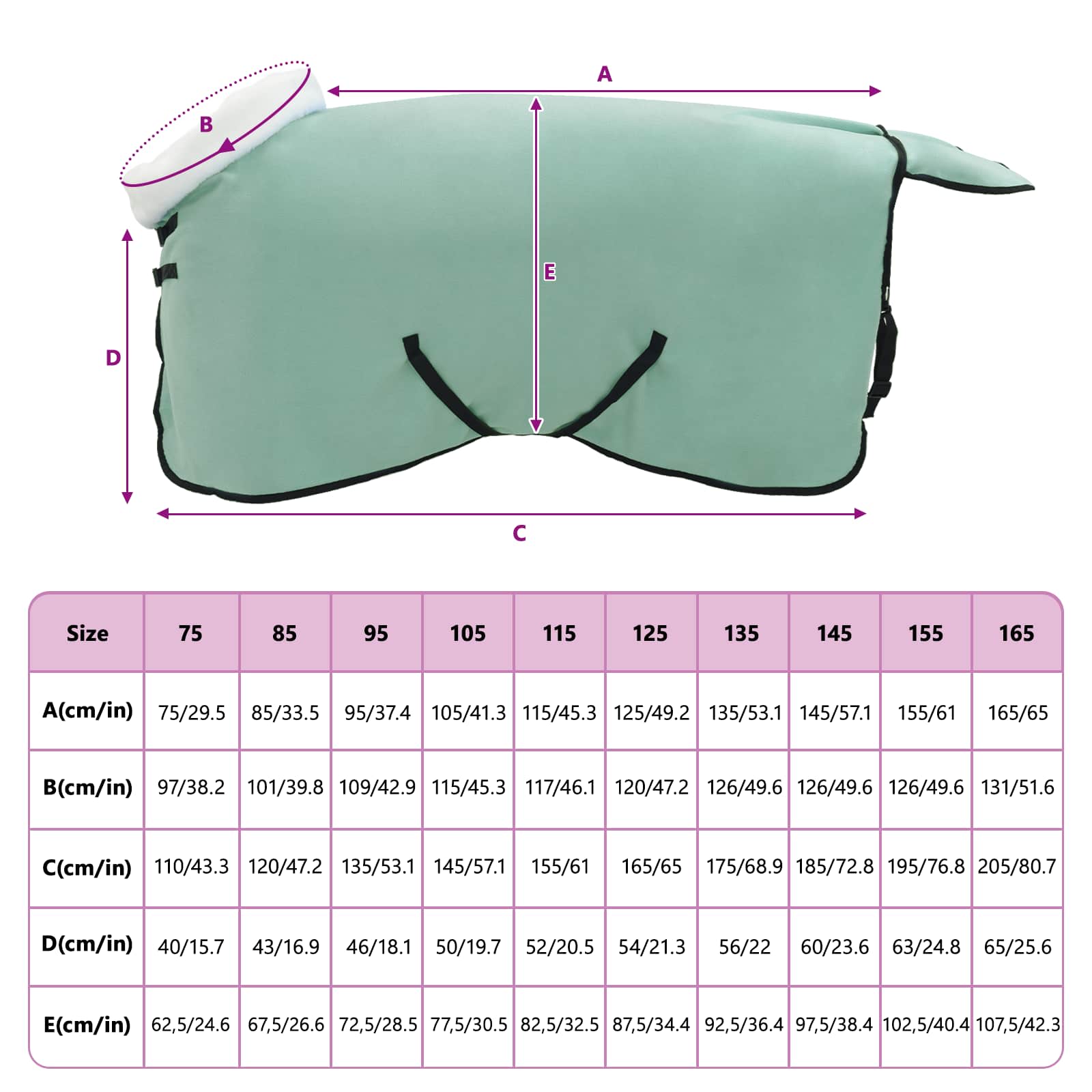 Ló takaró teljes sötét zöld 75 cm polár fleece