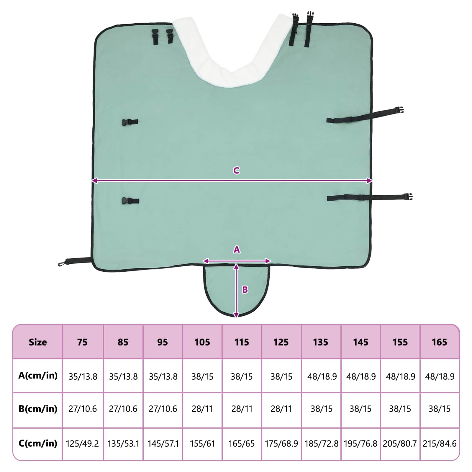 Ló takaró teljes sötét zöld 75 cm polár fleece