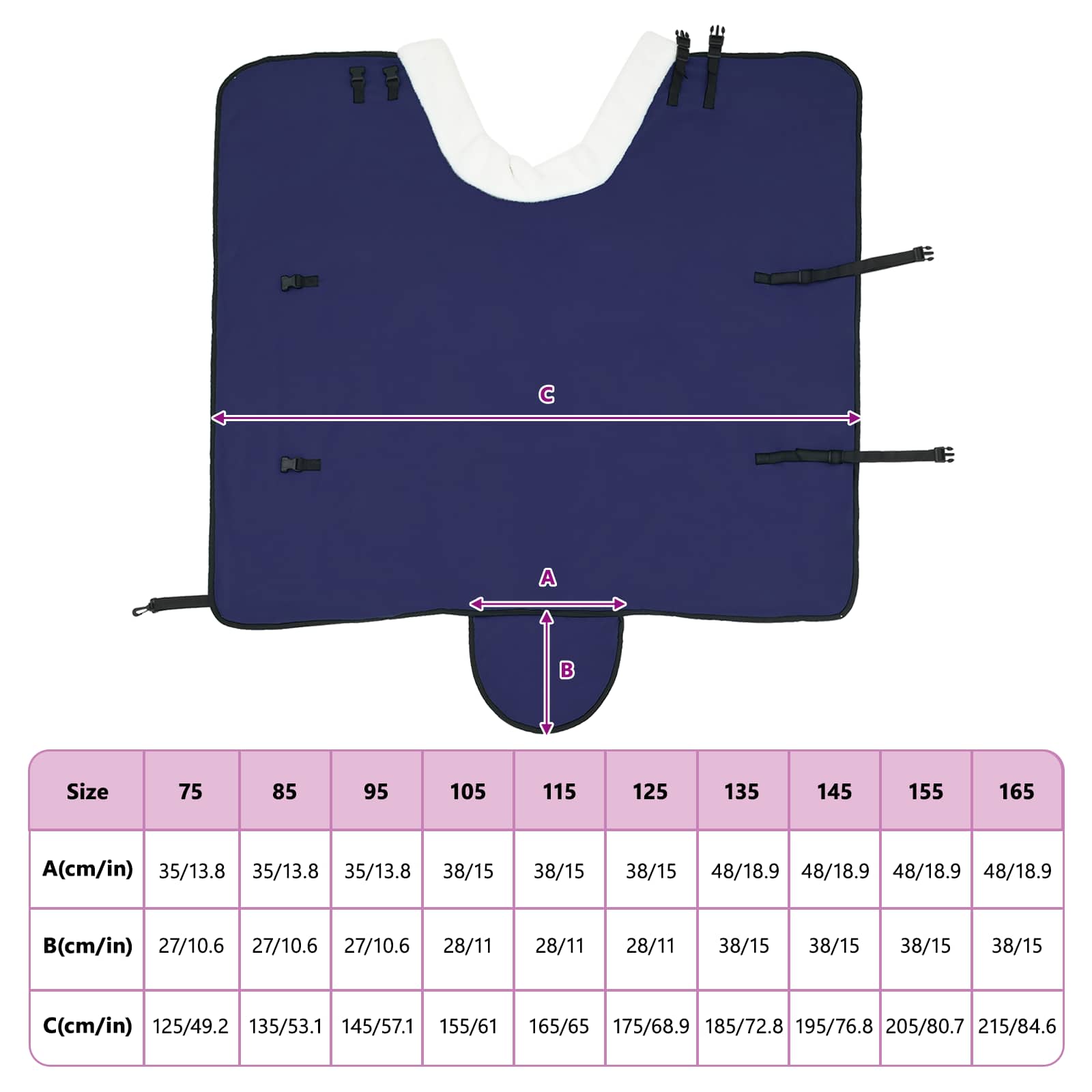 Ló takaró sötétkék 105 cm polár fleece