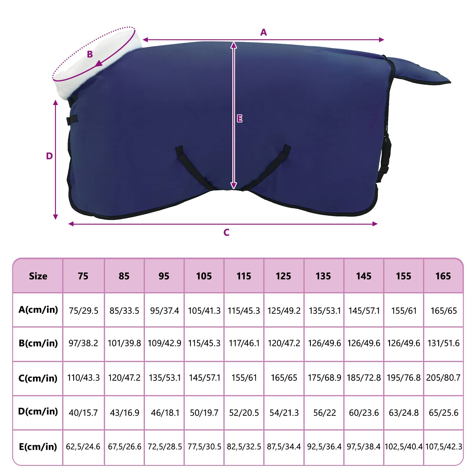 Ló takaró sötétkék 115 cm polár fleece