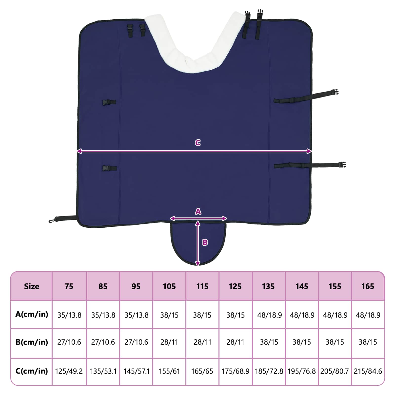 Ló takaró sötétkék 165 cm polár fleece