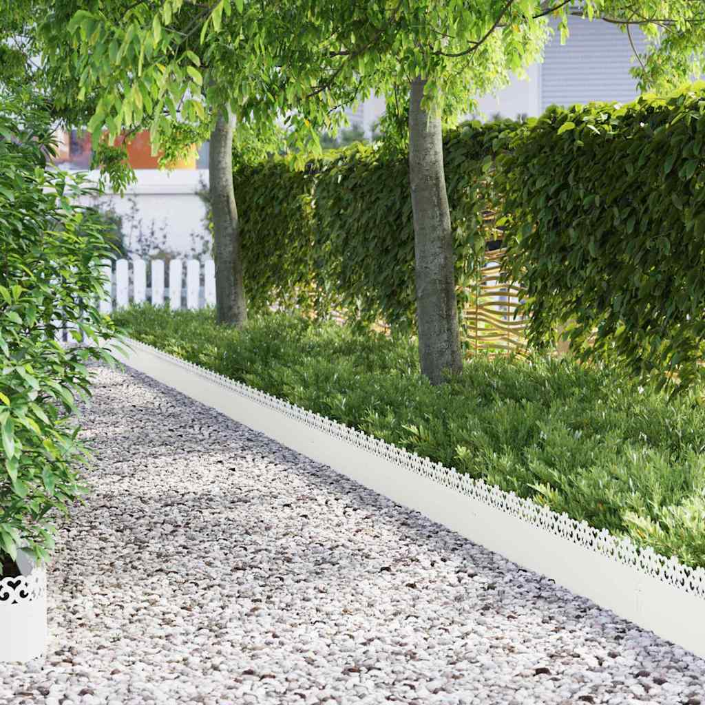 Gyepszegélyek 30 pcs fehér 103 x 0,05 x 22 cm acél