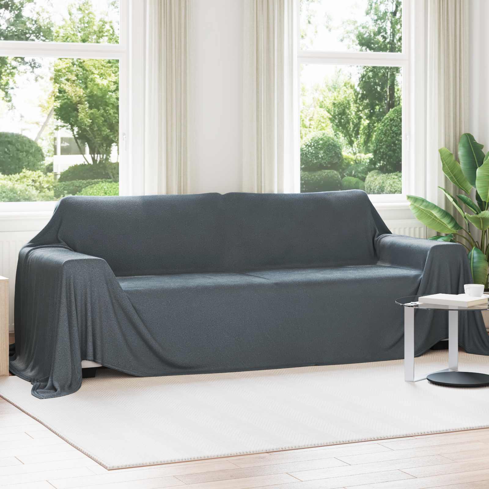 Takarók 6 pcs sötétszürke 350 x 270 cm gyapjú