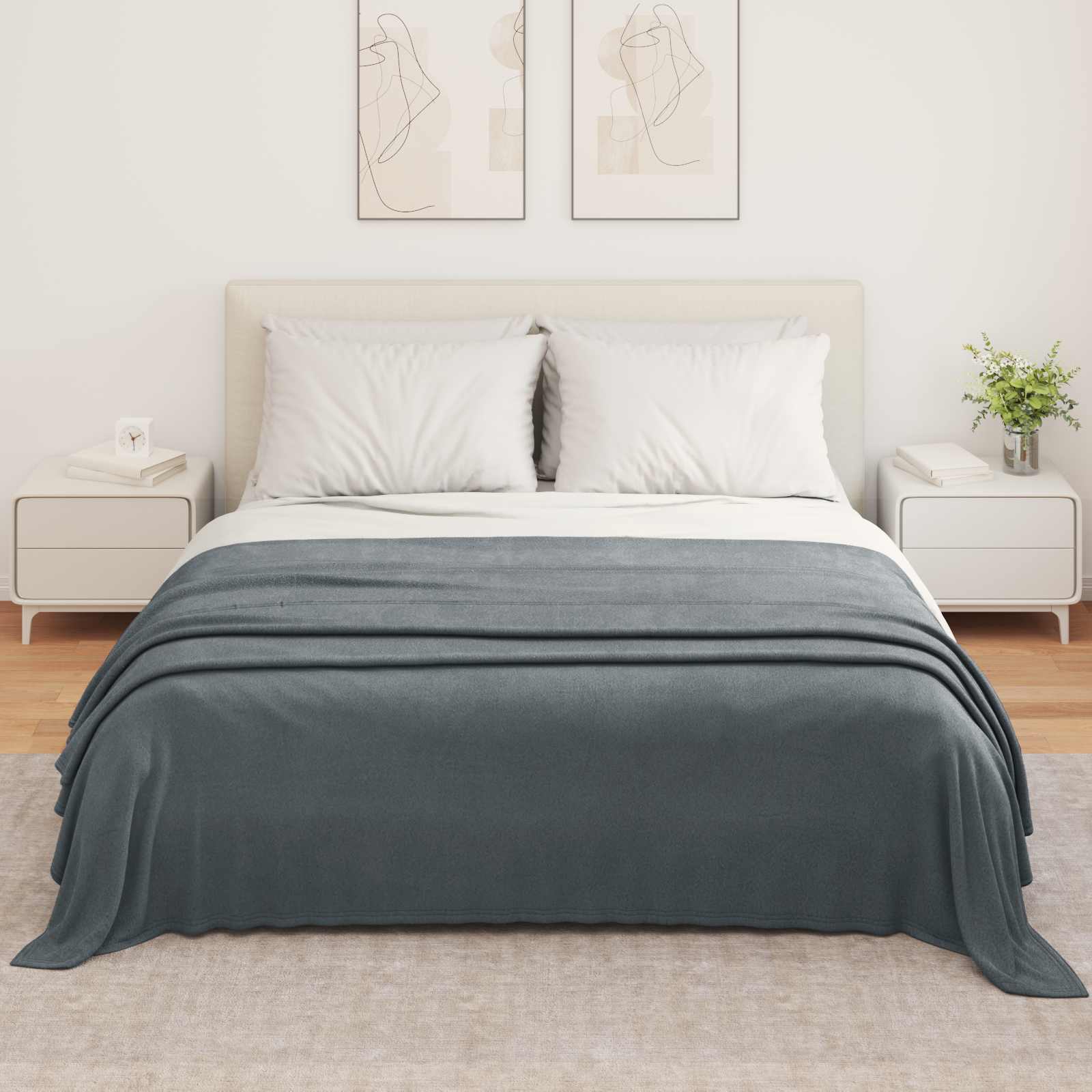 Takarók 6 pcs sötétszürke 350 x 270 cm gyapjú