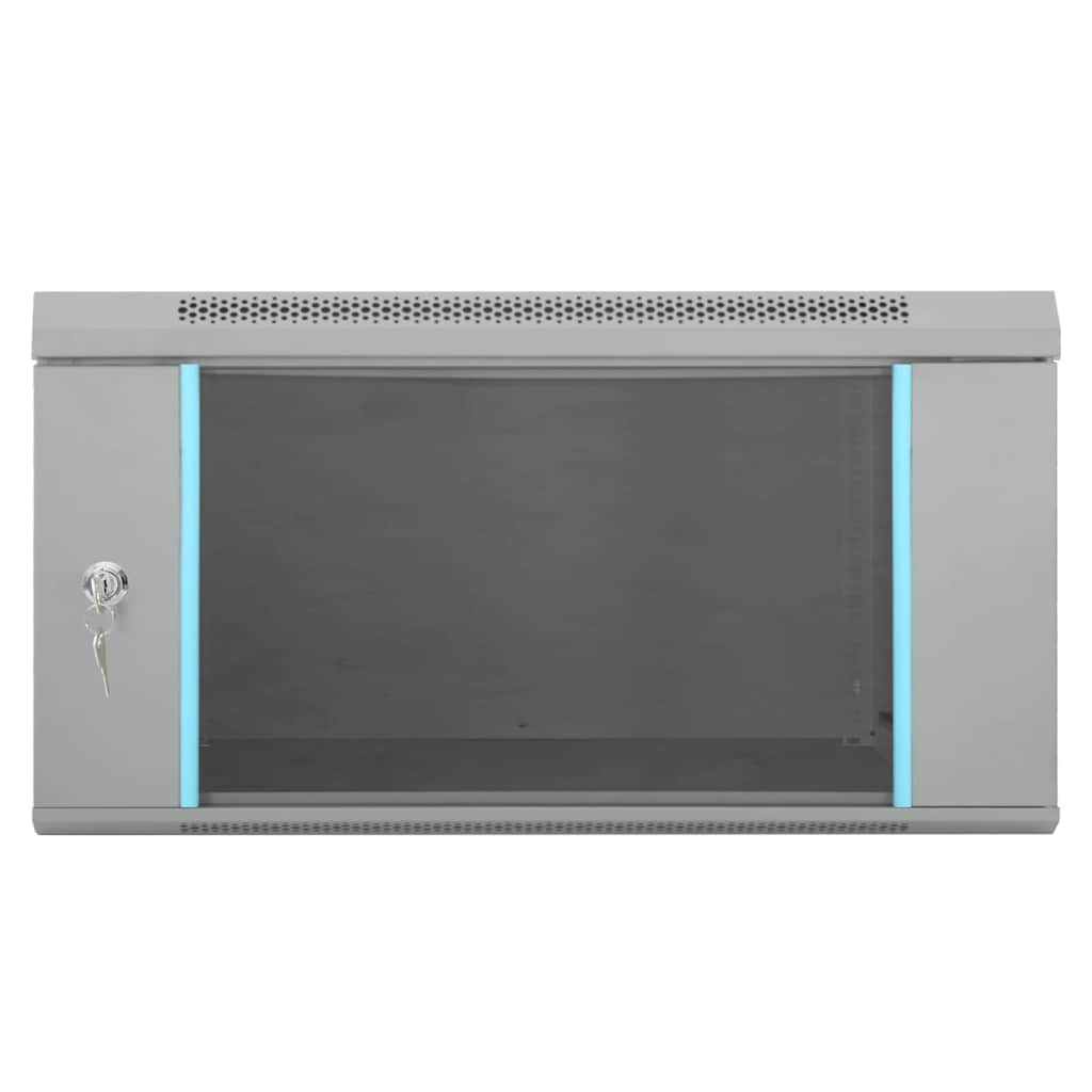 Hálózati szekrény tárolóval szürke 60 x 60 x 35 cm acél