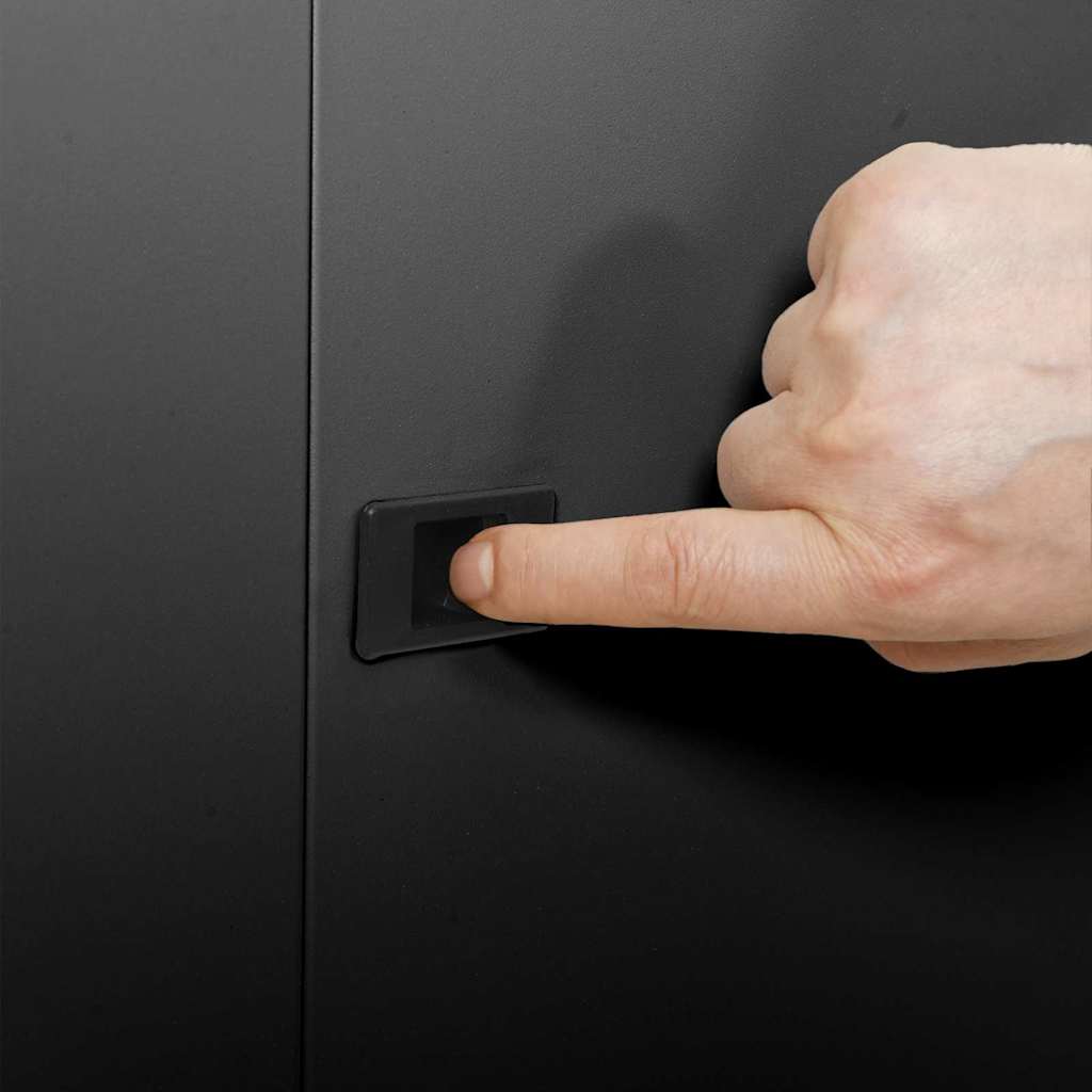 Hálózati szekrény tárolóval fekete 60 x 60 x 50 cm acél