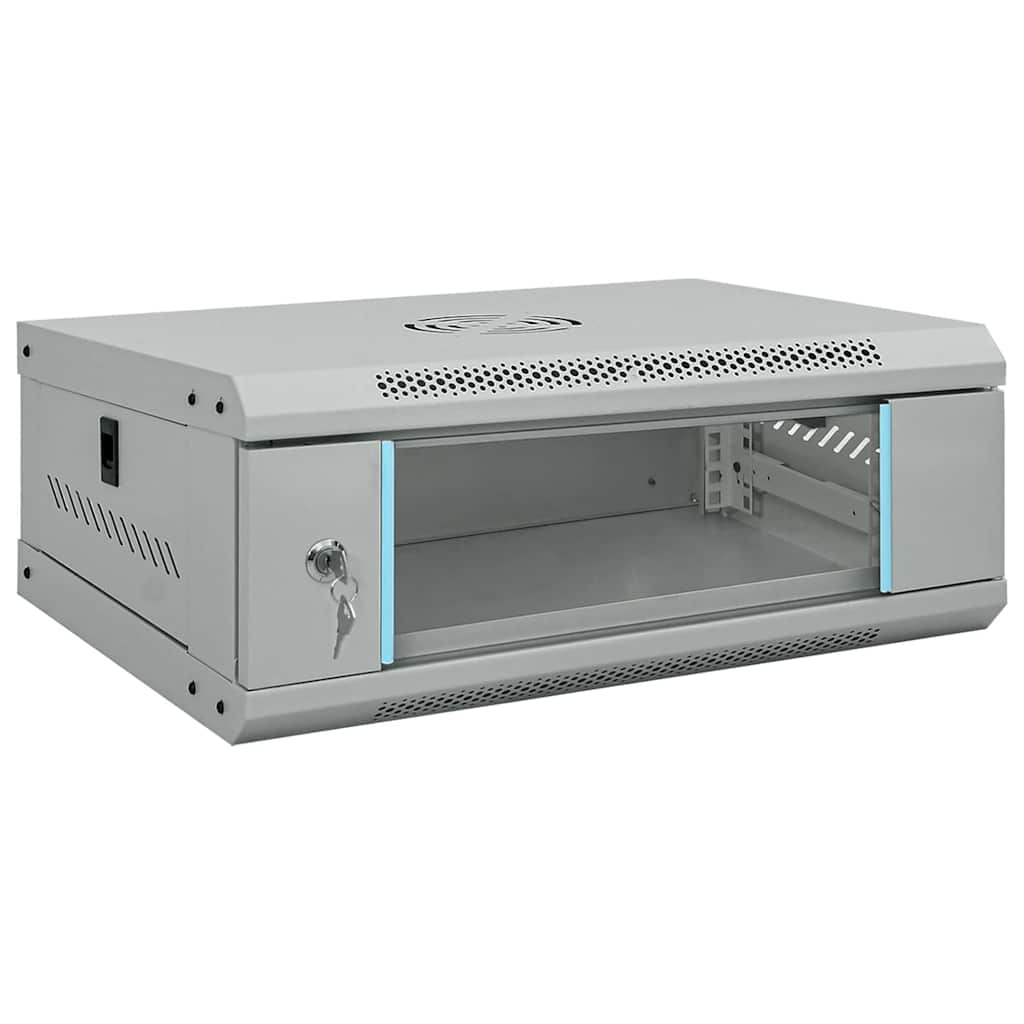 Hálózati szekrény tárolóval szürke 53 x 45 x 21 cm acél