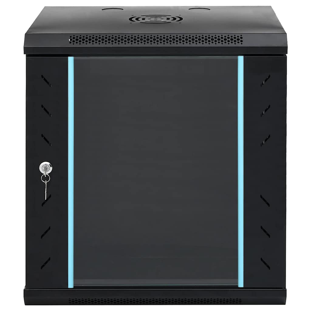 Hálózati szekrény tárolóval fekete 53 x 45 x 60 cm acél